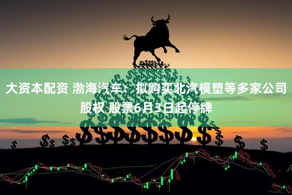 大资本配资 渤海汽车：拟购买北汽模塑等多家公司股权 股票6月3日起停牌