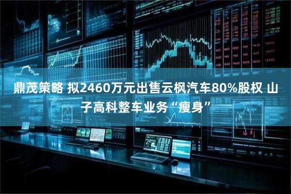 鼎茂策略 拟2460万元出售云枫汽车80%股权 山子高科整车业务“瘦身”