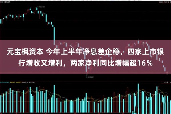 元宝枫资本 今年上半年净息差企稳，四家上市银行增收又增利，两家净利同比增幅超16％