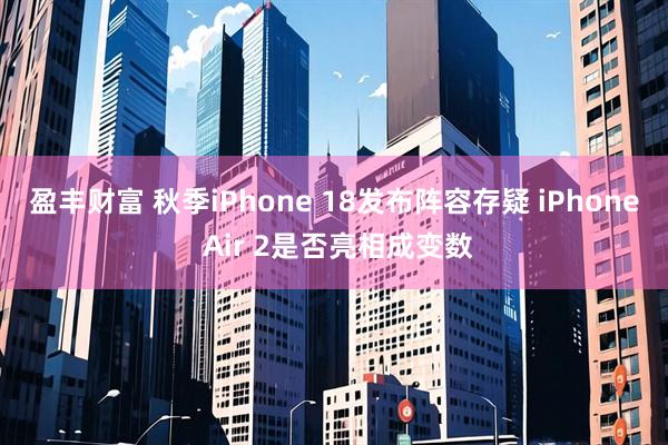 盈丰财富 秋季iPhone 18发布阵容存疑 iPhone Air 2是否亮相成变数